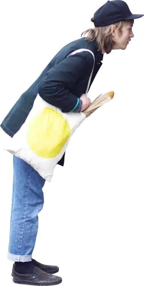 Man with Bag in Casual Outfit
