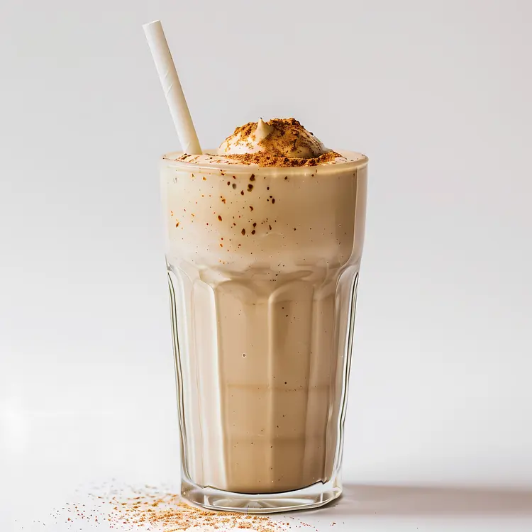 Creamy Smoothie with Whipped Cream in Glass