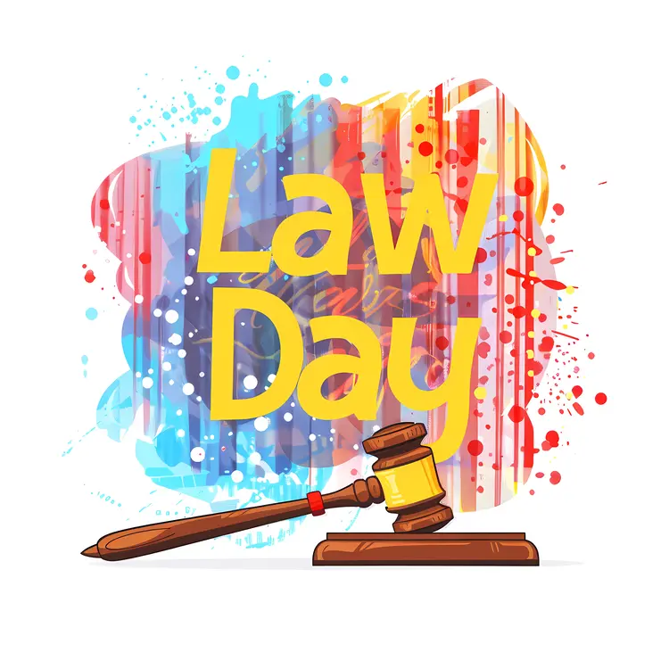 Colorful Law Day Gavel Illustration