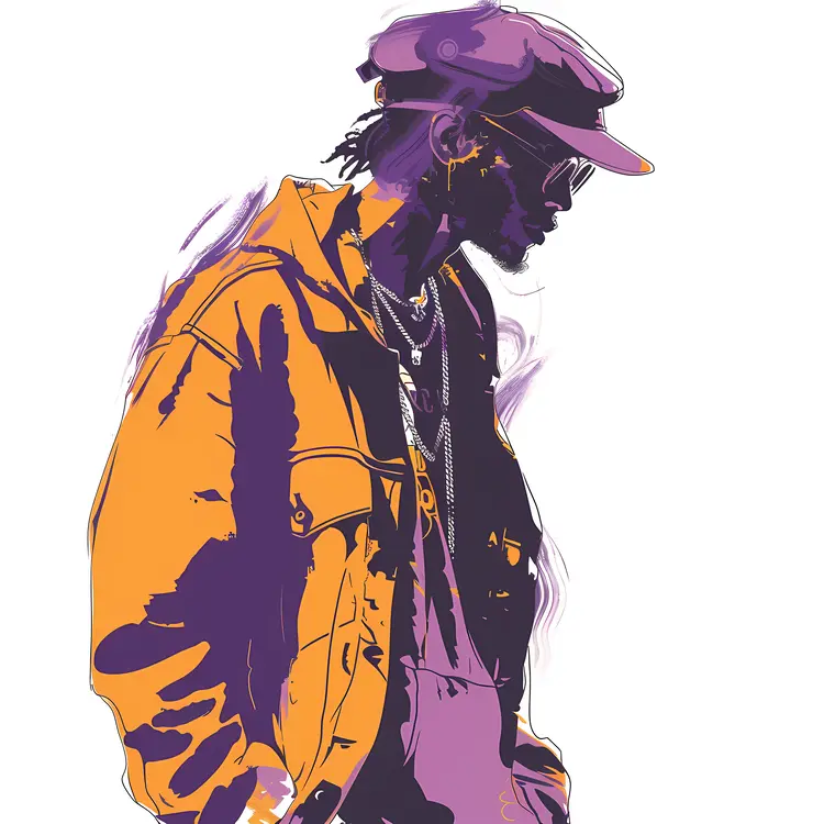 Stylish Man in Purple and Orange