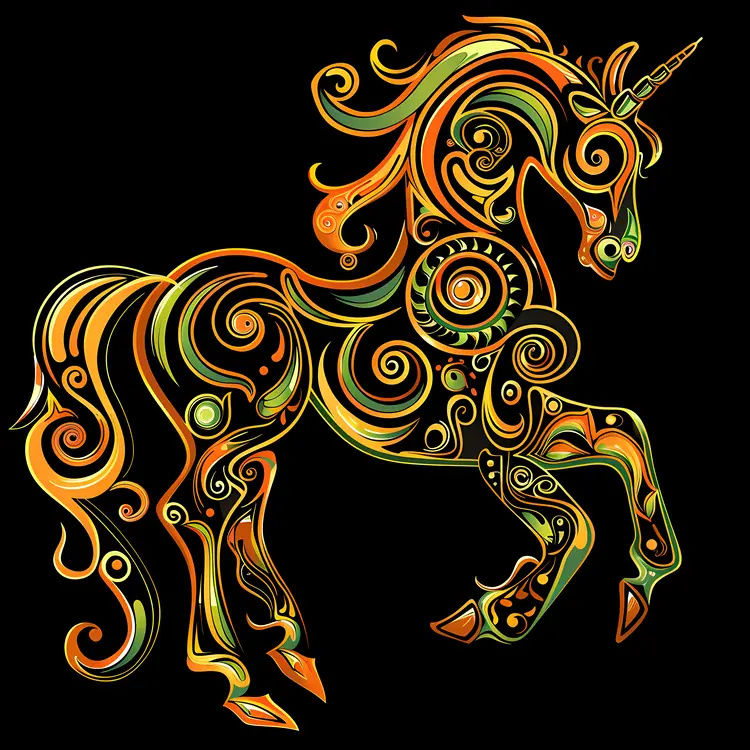 Artistic Colorful Unicorn Illustration