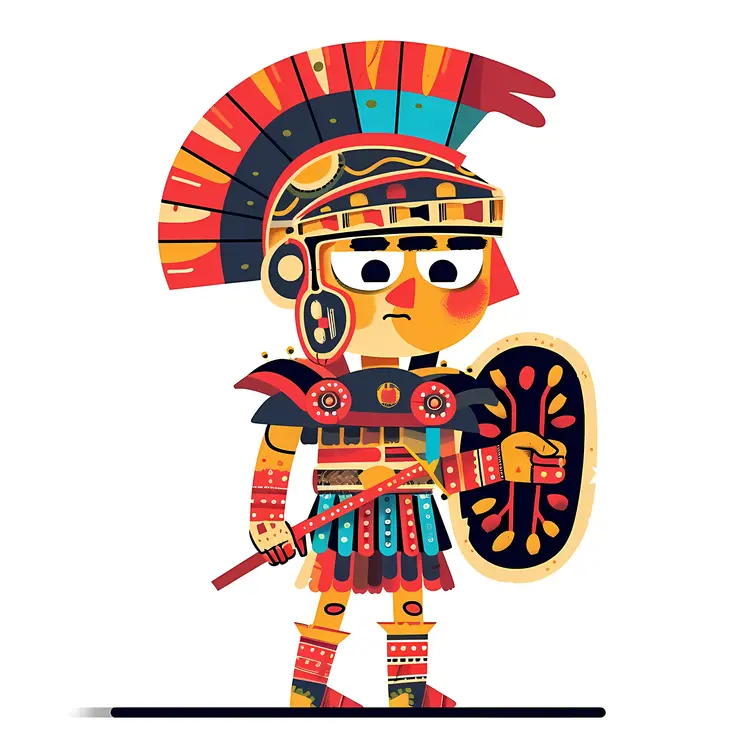 Colorful Roman Soldier with Shield