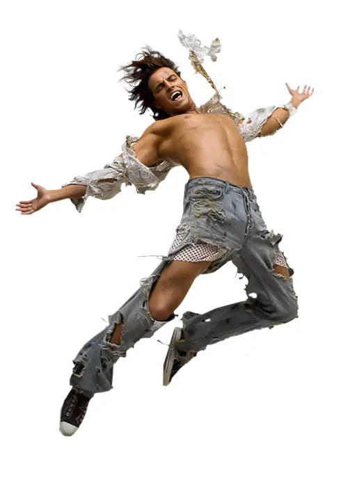 Energetic Dancer in Mid-Jump