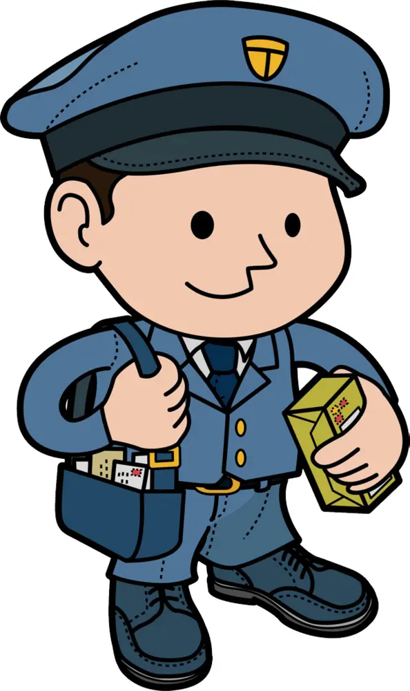 Smiling Postman with Mail