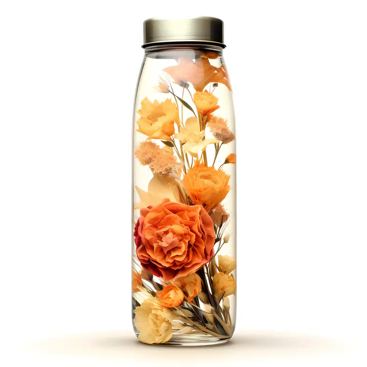 Orange Flowers in a Jar Illustration
