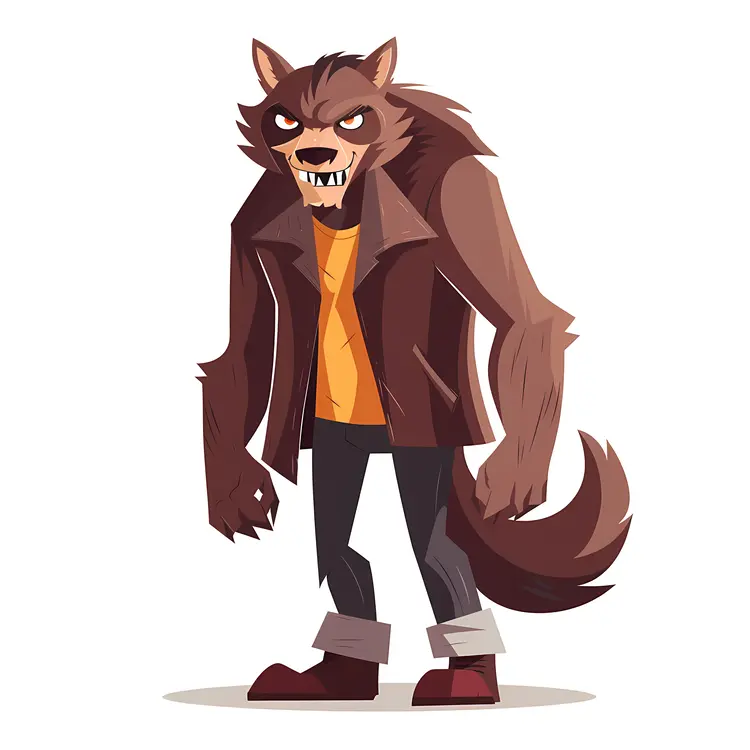 Werewolf in Jacket for Halloween