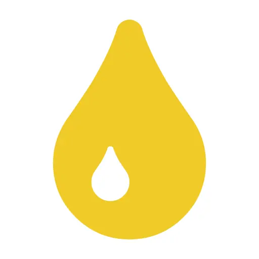 Yellow Drop Symbol with Inner Droplet