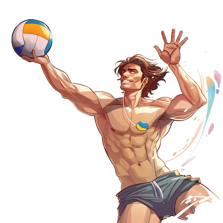Cartoon Volleyball Player Illustration