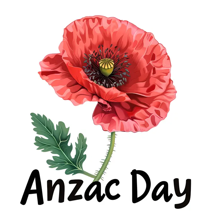 Red Poppy for Anzac Day