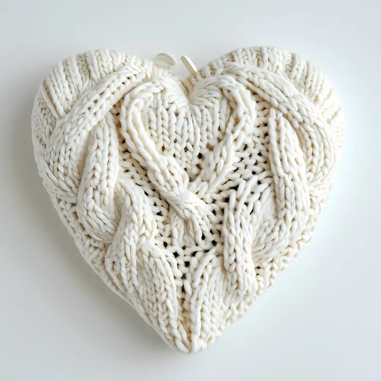 White Knitted Heart