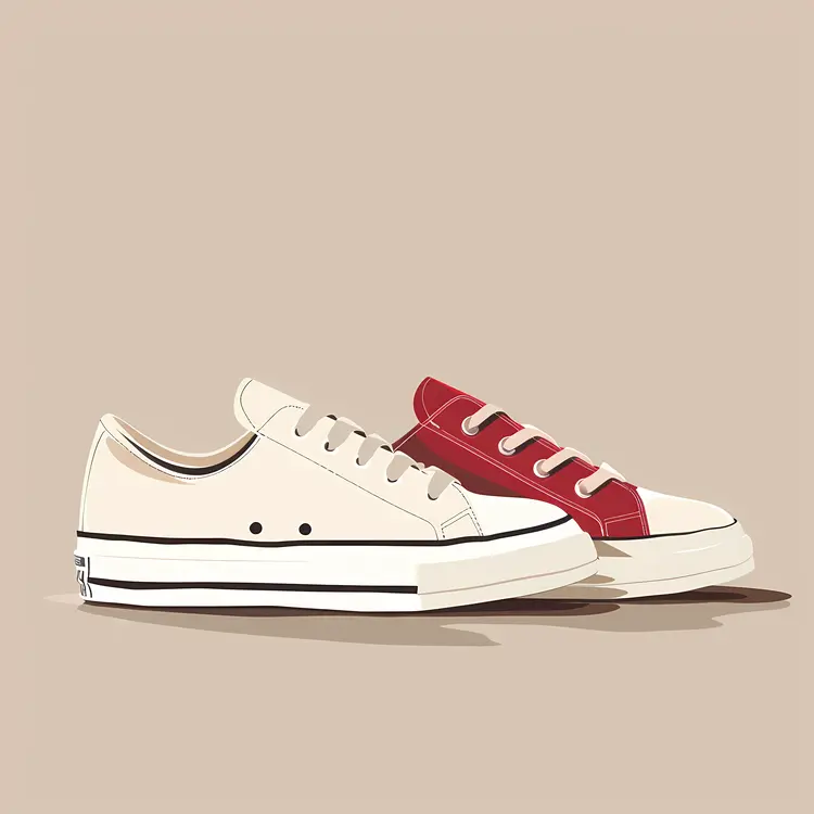 White and Red Sneakers Illustration