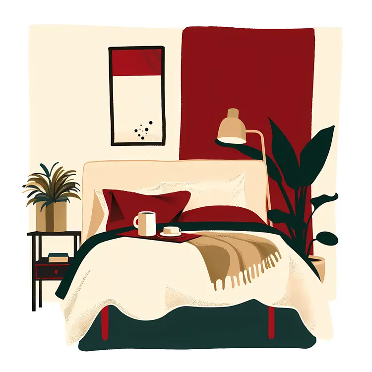Modern Bedroom with Plants