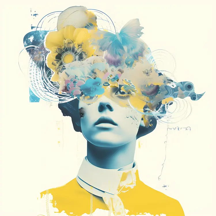 Woman with Flowers on Head