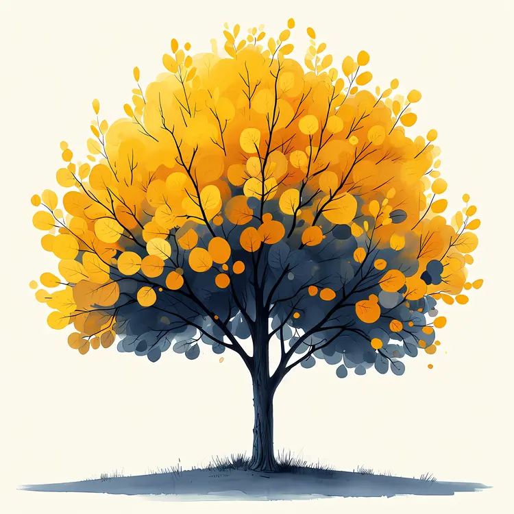 Beautiful Yellow Tree in Autumn