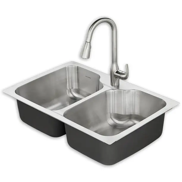 Double Bowl Stainless Steel Sink with Faucet