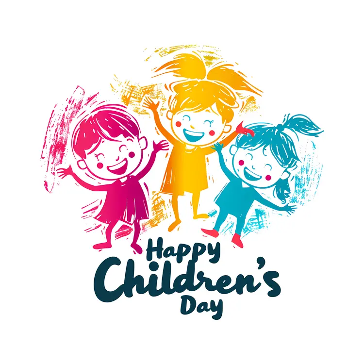 Happy Children's Day with Colorful Kids