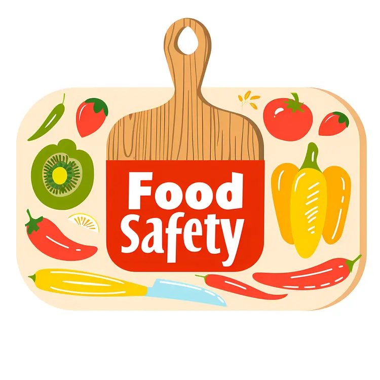 Food Safety Sign with Colorful Vegetables