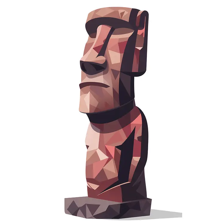 Ancient Moai Statue Illustration