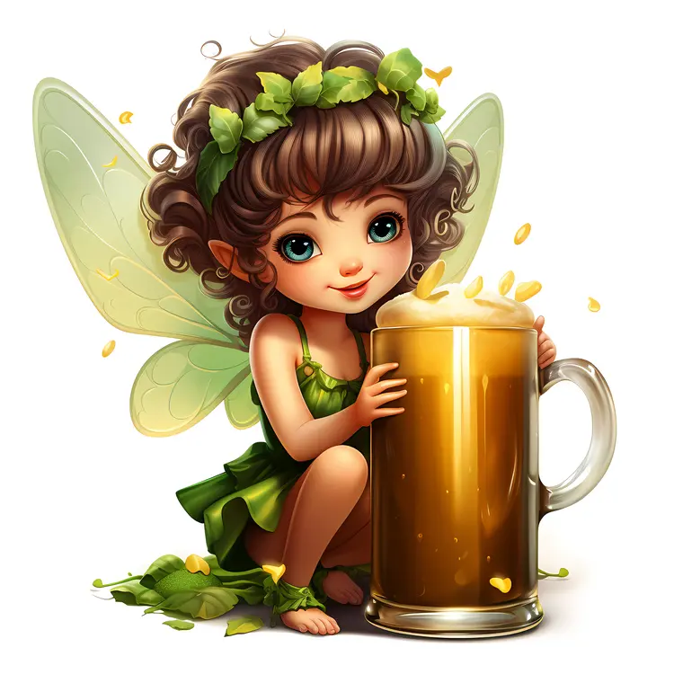 Cute Fairy with Beer Mug