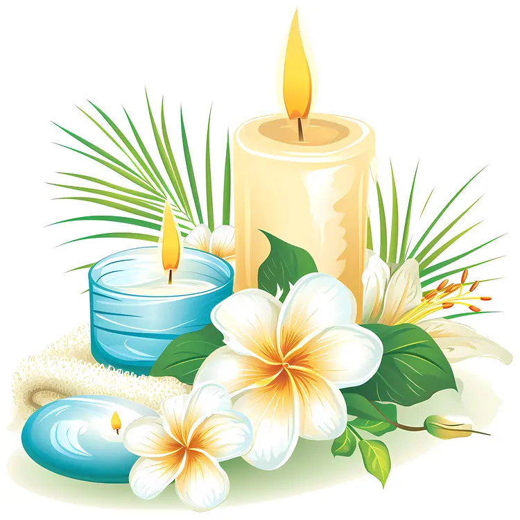 Relaxing Spa Candles with Flowers