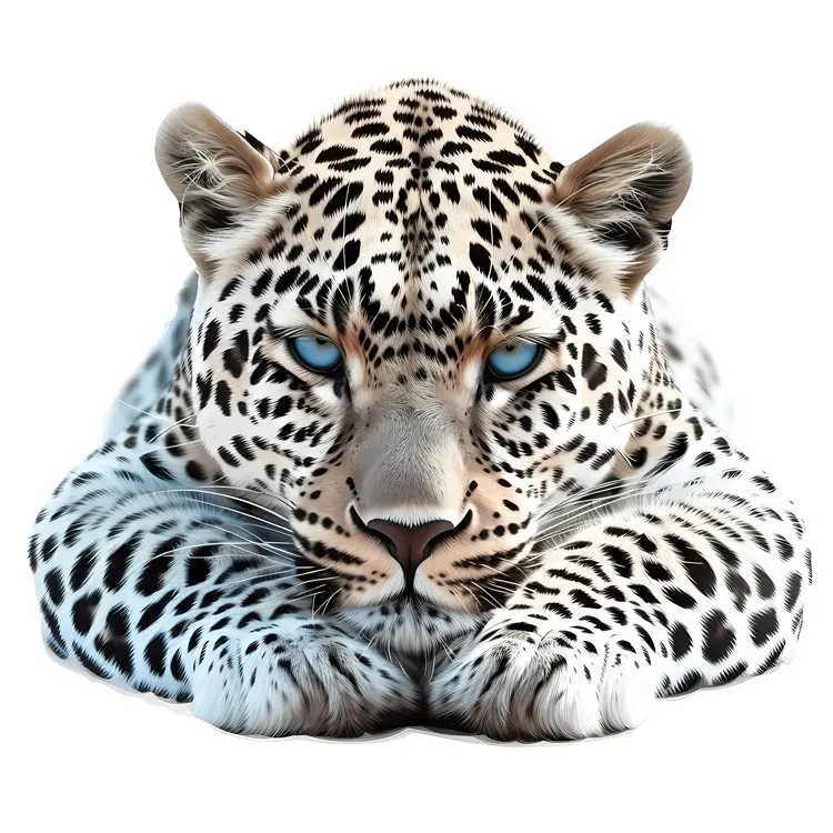 White Leopard with Blue Eyes