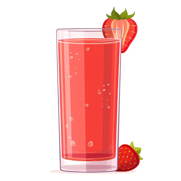 Refreshing Strawberry Juice in a Glass