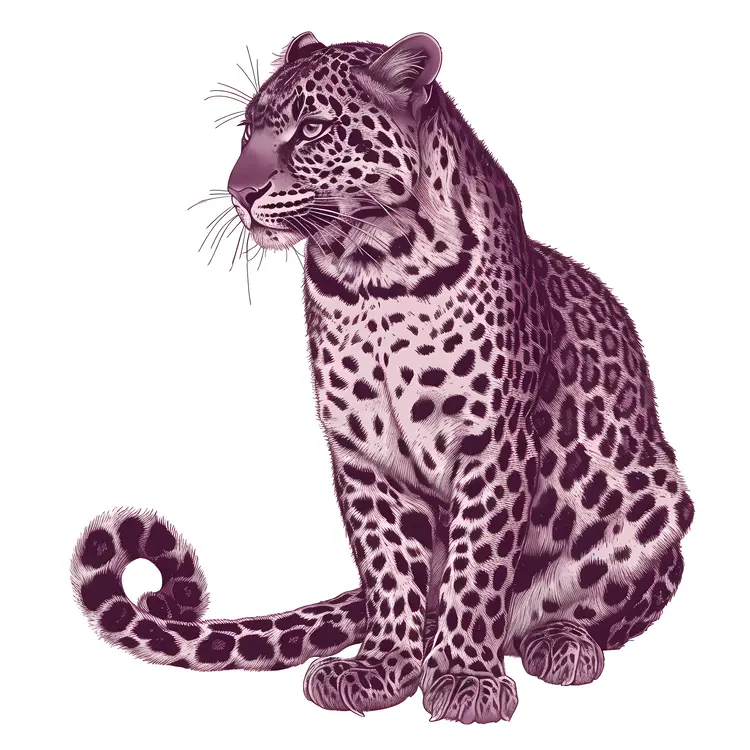 Sitting Leopard Illustration