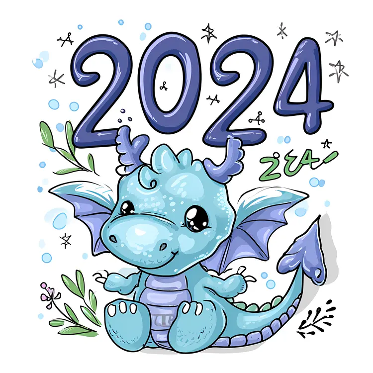 Blue Dragon Celebrating 2024 New Year
