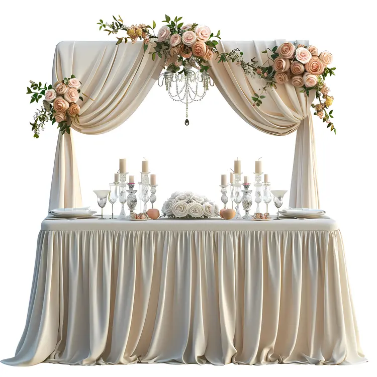 Elegant Wedding Table with Floral Arrangement