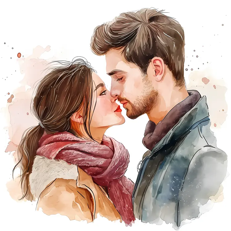 Couple Kissing in a Romantic Setting