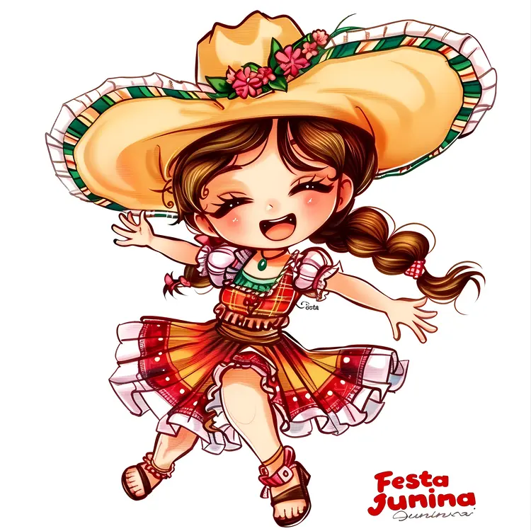 Festa Junina Girl in Traditional Costume