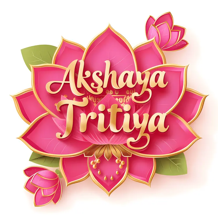 Akshaya Tritiya Text on Lotus