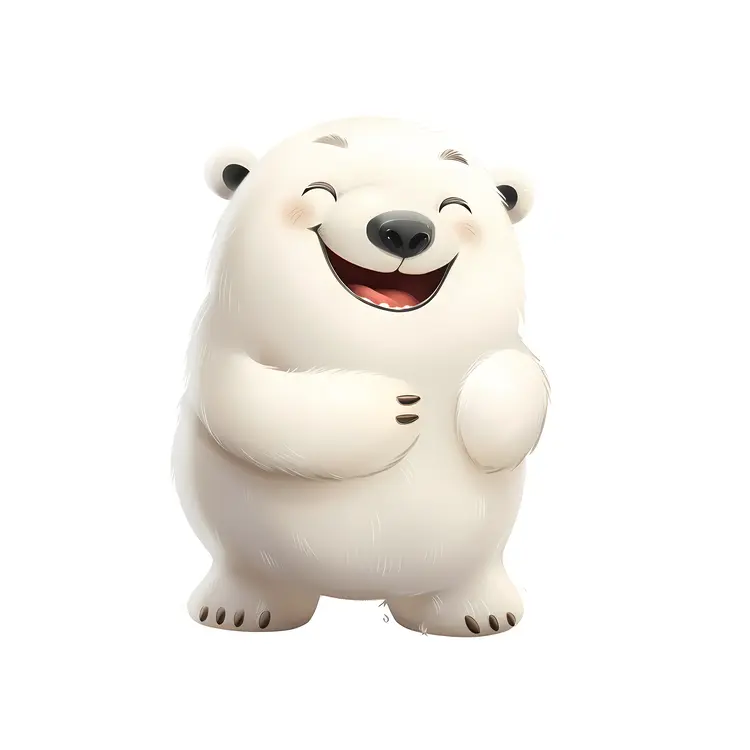 Laughing White Bear Cartoon