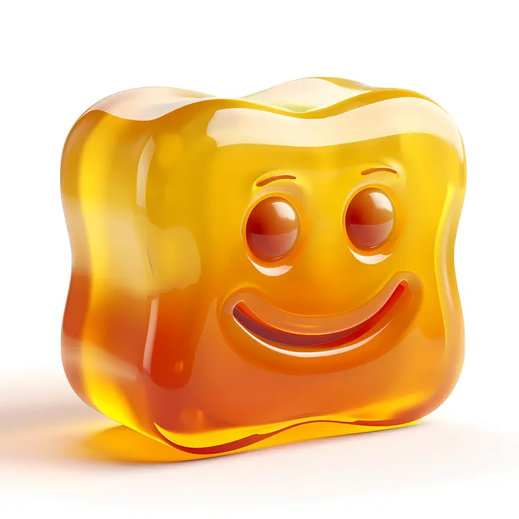 Smiling Yellow Jelly Cube