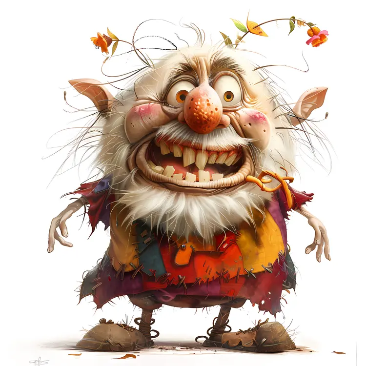 Old Laughing Cartoon Character