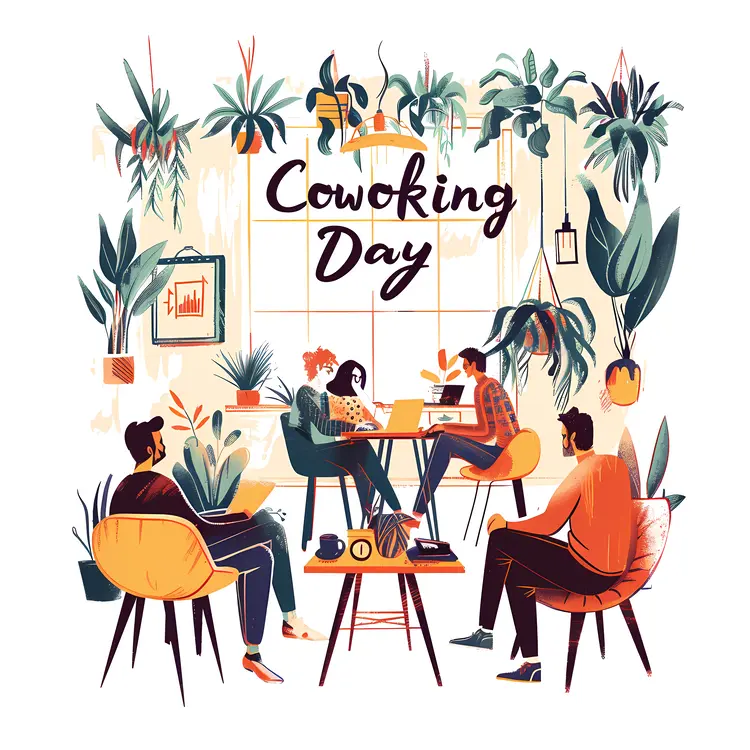 Coworking Day with People Working