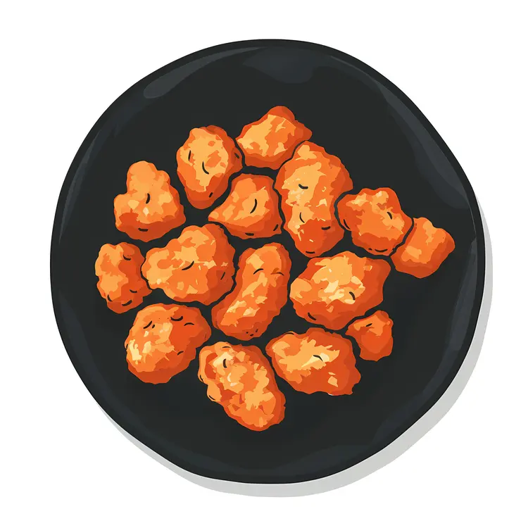Chicken Nuggets on Black Plate