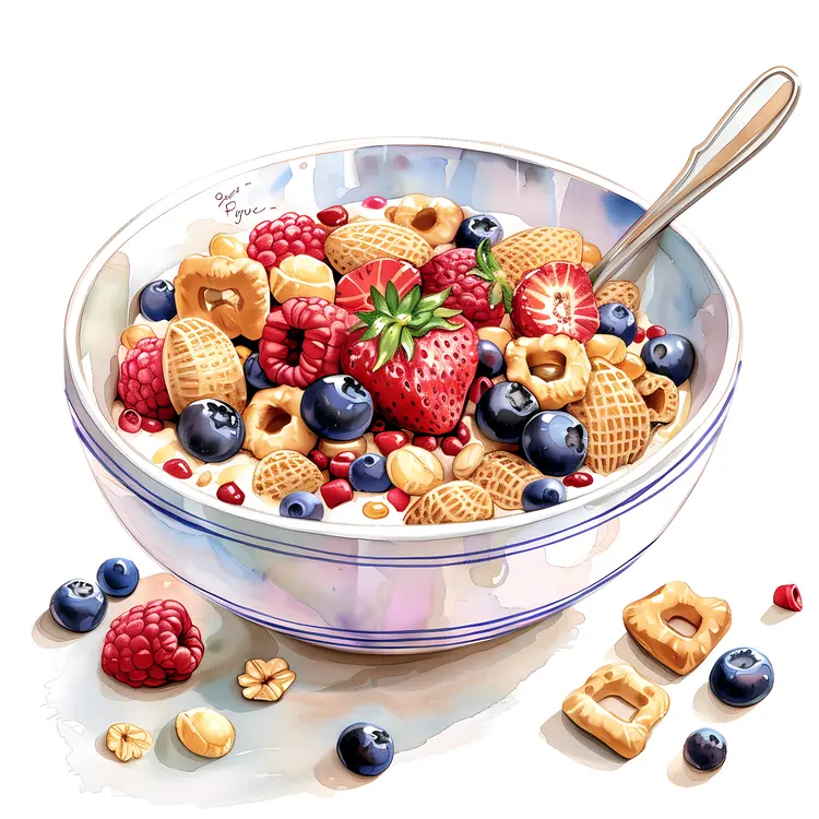 Healthy Cereal with Mixed Berries