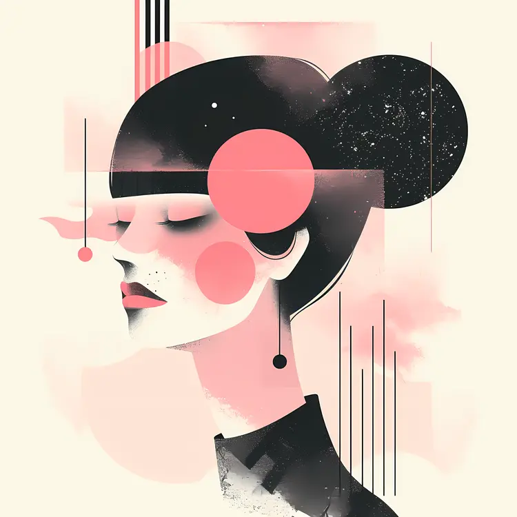 Abstract Woman Profile Art