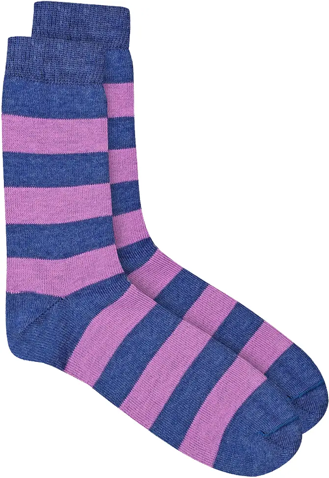 Blue and Pink Striped Socks