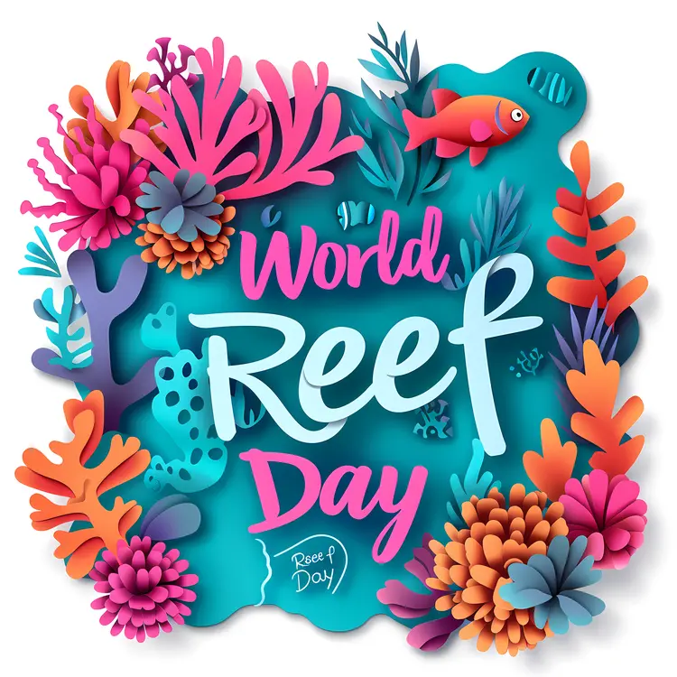 World Reef Day with Colorful Coral and Fish