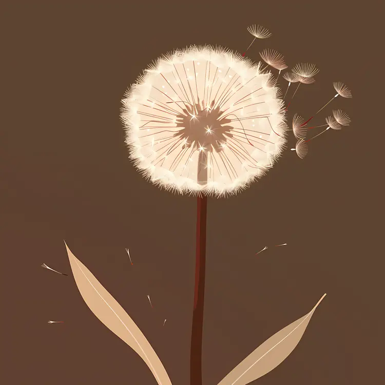 Dandelion with Seeds Illustration