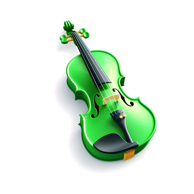 Green Violin with Shamrock