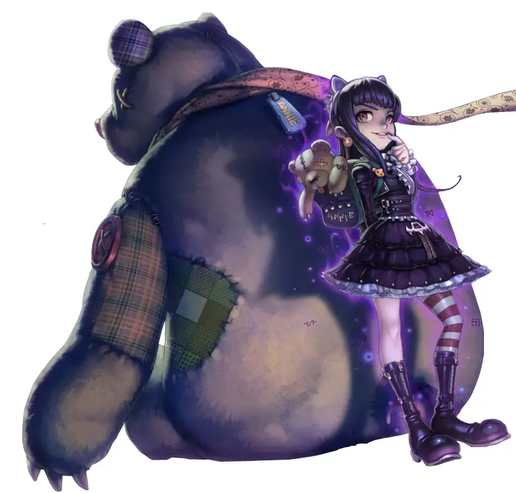 Gothic Girl with Teddy Bear and Companion