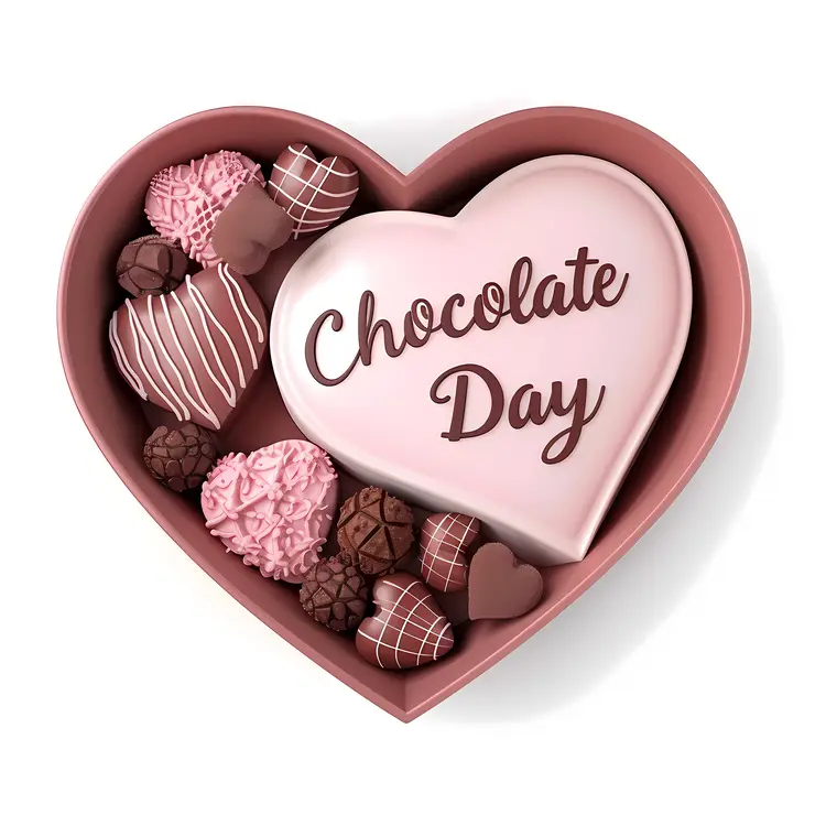 Chocolate Day Heart-Shaped Chocolate Box