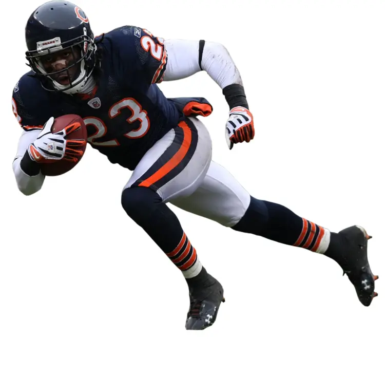 Blue Football Player in Action