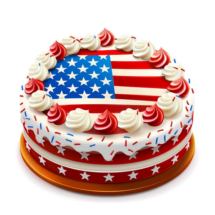 Patriotic American Flag Cake for Independence Day