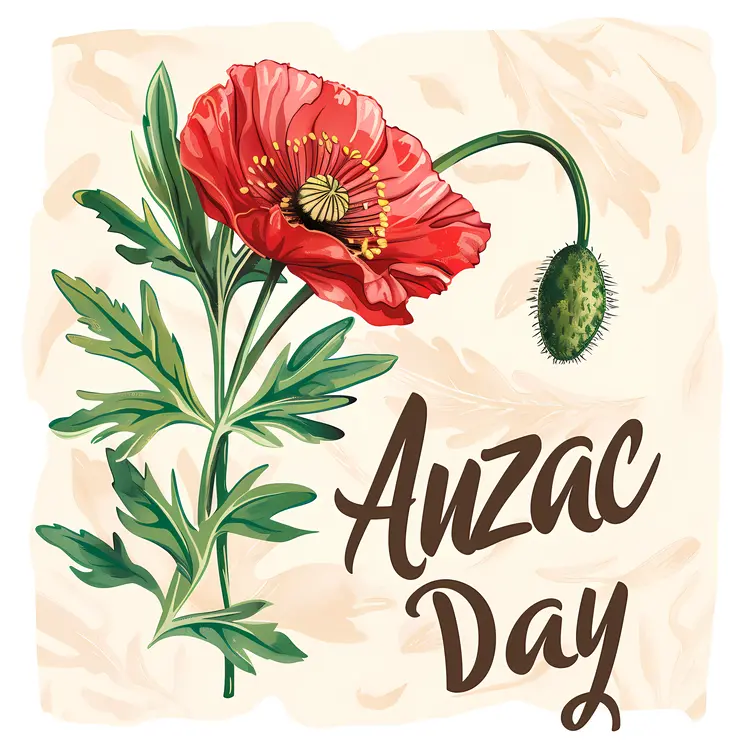 ANZAC Day Red Poppy Flower