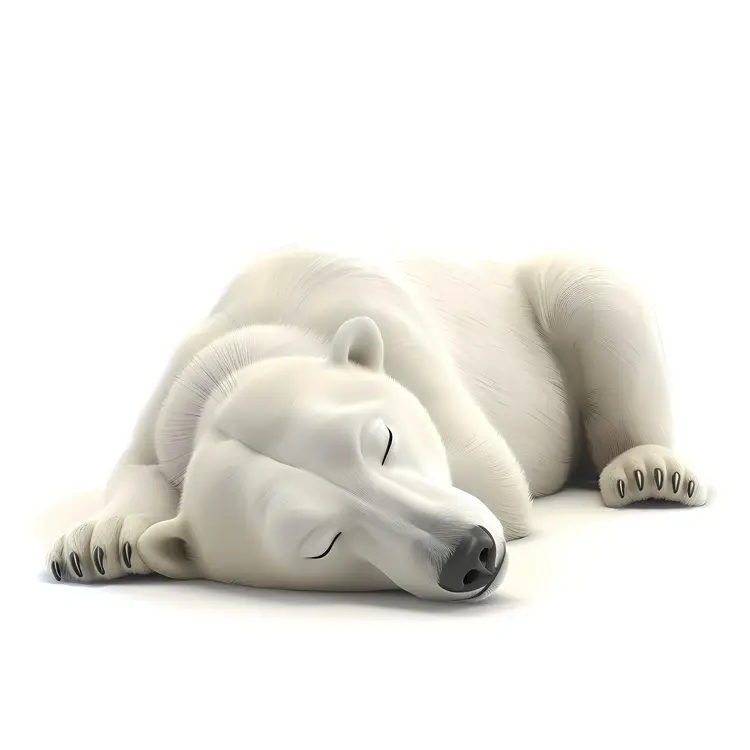 Sleeping White Bear Cartoon