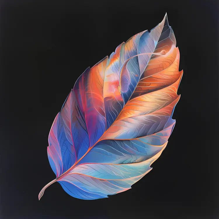 Colorful Abstract Leaf Painting